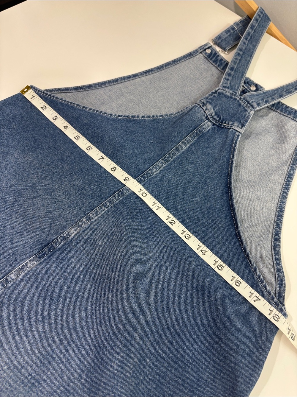Classic Blue Denim Button-Front Overall Jumper Dress - Picture 10 of 11